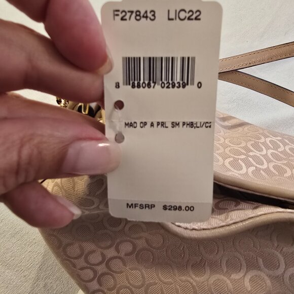 Coach Madison NEW NWT Optic Art Pearl Small Phoebe Python Gorgeous Bag Purse Bag - Picture 4 of 14